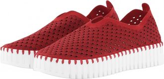 Ilse Jacobsen Womens Platform Tulip Slip-On Shoes In Deep Red