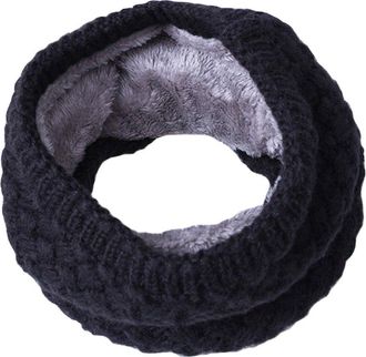 Bluelans Men Women Winter Thick Knitted Snood Scarf Cosy Woollen Loop Infinity Scarf Neck Warmer,9 Colors (Black)