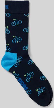 Happy Socks Socken mit Label-Print in Marine, Größe 41-46