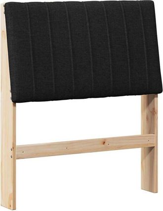 vidaXL Upholstered Headboard Black 75 cm Solid Pine Wood vidaXL