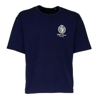 Polo Ralph Lauren T-Shirts, male, Blue, Size: S Crewneck T-shirt