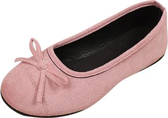 Generic Slip On Shoes Women Bow Casual Pumps Shoes Solid Color Stylish Elegant Lightweight Comfortable Classic Walking Shoe Work Office Leisure Pink