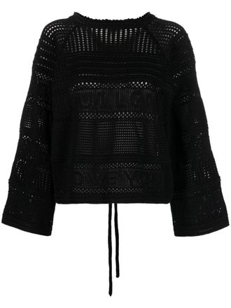 Stella McCartney open-knit cotton jumper - women - Cotton - 38 - Black