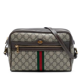 Gucci Pre-owned Womens Gg Supreme Ophidia Crossbody - Grey Textile - One Size
