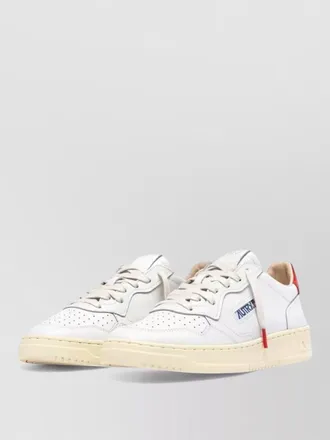 Autry calfskin leather sneakers perforated upper design