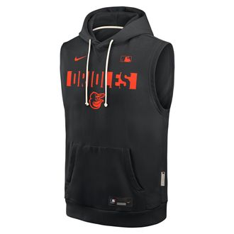 Nike Baltimore Orioles Authentic Collection Standard Issue Nike Mens Dri-FIT MLB Sleeveless Pullover Hoodie in Black | 03B400AOLE-4T2