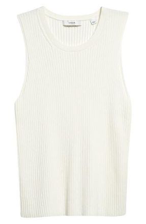 Vince Rib Scoop Neck Tank in Off White at Nordstrom Rack, Size Medium