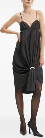 Moschino lace-detail midi dress - women - Polyester - 36 - Black