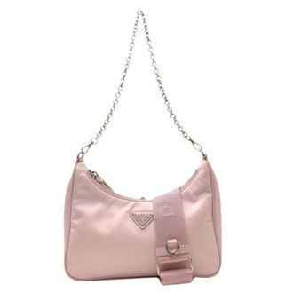 Prada Pre-owned Vintage Pouch Schoudertas - Dames - Pre-owned - Roze - Maat: ONE Size Nylon