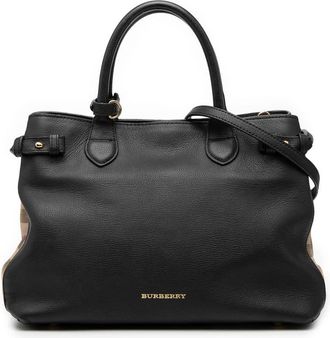 Burberry Pre-owned Burberry Medium Leather and House Check Banner Satchel Ladies K90OYSO4PDOMPEKG