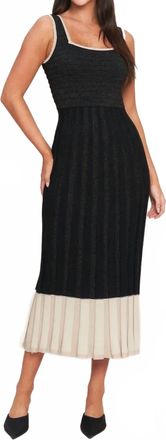 Flying Tomato Sleeveless Knit Midi Dress In Noir Black