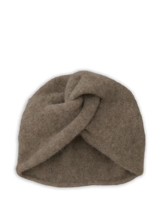 Lauren Manoogian knot-detail beanie hat - women - Suri Alpaca/Alpaca/Polyamide/Lycra - One Size - Grey