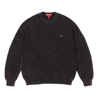 SUPREME SS26 Washed Small Box Waffle Sweater Black SUP-SS26-136-BLK