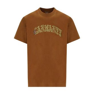 Carhartt Work in Progress Carhartt Wip, T-Shirts, male, Brown, Size: M Monogram T-Shirt
