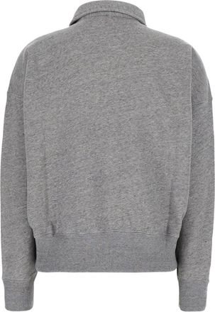 Polo Ralph Lauren Womens Polo-Collar Sweatshirt Grey Cotton Blend Sweatshirts Sweater