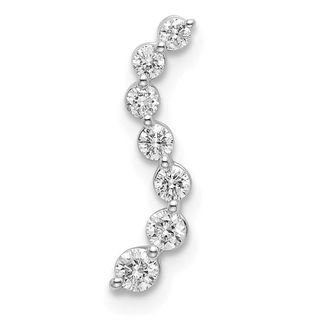 Diamond2Deal 14K White Gold Lab Grown Diamond 7-Stone Journey Pendant (0.25ct, VS, G-H)