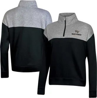 Champion Womens Champion Black Wake Forest Demon Deacons Color-Blocked Quarter-Zip Sweatshirt at Nordstrom, Size Xx-Large
