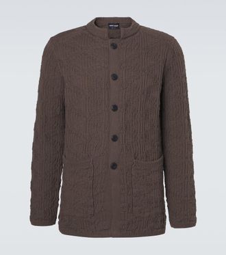 Giorgio Armani Ribbed-knit cotton-blend cardigan