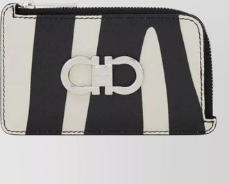 Ferragamo leather zebra-print cardholder