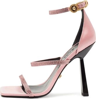 Versace Sandali in raso con tacco - Rosa