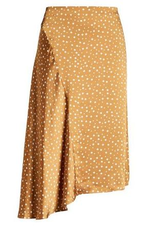 Vince Polka Dot Draped Charmeuse Skirt in Honey at Nordstrom Rack, Size 3X