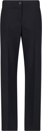 Khaite Black Virgin Wool Mita Straight-Leg Pants