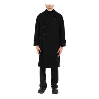 Tagliatore Double-Breasted Coats, male, Black, Size: XL Double-Breasted Coat