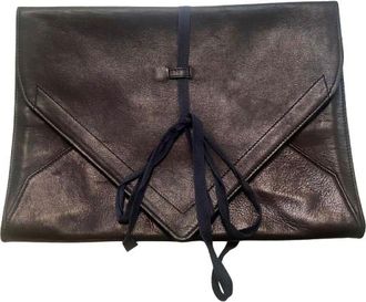 Ann Demeulemeester Black Leather Envelope Clutch Bag