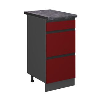 Vicco Mueble Bajo De Cocina R-line, Rojo, 40 Cm Con Cajones, Et Antracita