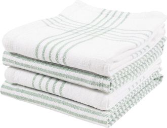 KAF Home Kaf Home Monaco Relaxed Casual Cotton Slubbed Kitchen Towel Set Of 4