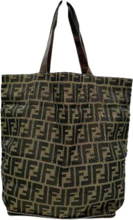 Fendi Pre-owned Tote Bags, female, Brown, Size: ONE SIZE Pre-owned Zucca Tote Bag