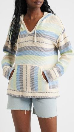 Rip Curl Revival Stripe Knit Poncho in Blue at Nordstrom, Size Xx-Small