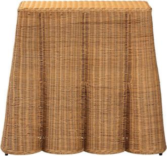Baxton Studio Palm Scallop Rattan Console Table