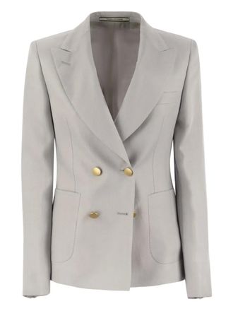 Tagliatore double-breasted linen blazer - Grey