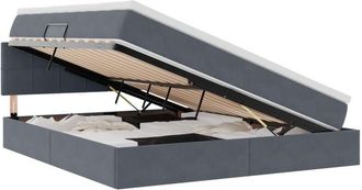 vidaXL Storage Bed with Mattress Dark Grey 180 x 200 cm Velvet vidaXL