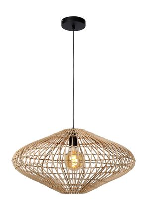 Netlighting Magali Scandinavian Rattan Pendant Light &Oslash; 56cm 1xE27 Light Wood in Light Tan