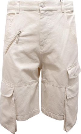 GCDS Cargo Denim Shorts Off White Ultracargo - Heren - Korte Broeken - Wit - S - Denim - Korte Broeken