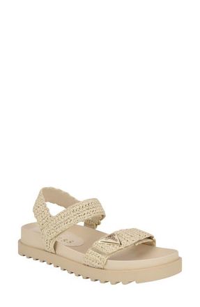 Guess Fabrica Raffia Sandal in Ivory 150 at Nordstrom, Size 6