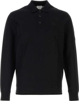 Burberry Polo shirt van katoenpiqu&eacute; - Heren - Polos - Zwart - M - Katoen - Tops