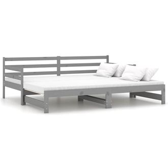 vidaXL Vidaxl - Dormeuse Estraibile Grigia In Massello Di Pino 2x(90x200) Cm
