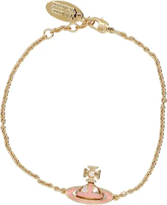 Vivienne Westwood Simonetta Bas Relief Oval Charm Brass Bracelet