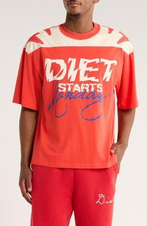 Diet Starts Monday Yoke Colorblock Cotton T-Shirt in Red at Nordstrom Rack, Size Xxx-Large