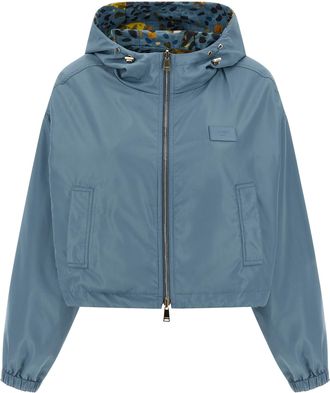 Fendi Womens Blue Polyester Shell Jacket Clothing