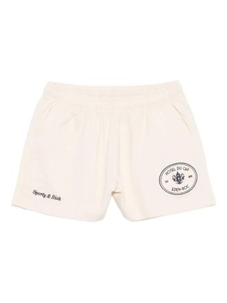Sporty & Rich Shorts met geborduurd logo - Beige