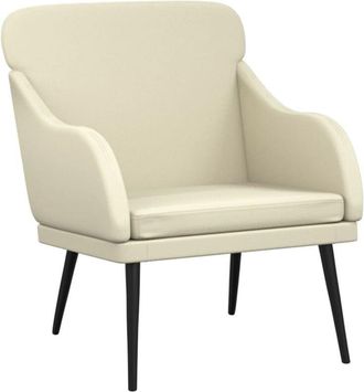 vidaXL Sill&oacute;n De Cuero Sint&eacute;tico Color Crema 63x76x80 Cm Vidaxl