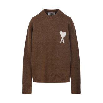 Ami Dames, Truien, Bruin, Maat: XS Wol