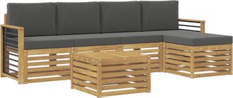 vidaXL Conjunto De Sof&aacute;s De Exterior 6 Uds. Blanco Y Antracita Vidaxl