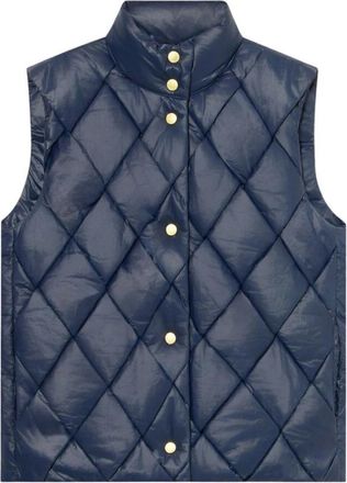 Brooks Brothers 3D Gewatteerd Vest - Dames - Bodywarmers - Blauw - XL - Nylon - Jassen