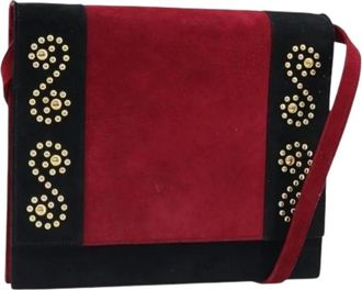 Saint Laurent Pre-owned Cross Body Bags, female, Red, Size: ONE SIZE Pre-owned Suede Shoulder Bag