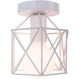 OEM Plafoniera Quadrata In Metallo Stile Industriale Retr&ograve;, Lampada A Sospensione A Gabbia Cubica Con Attacco E27 Per Soggiorno, Camera Da Letto, Bar, Ris